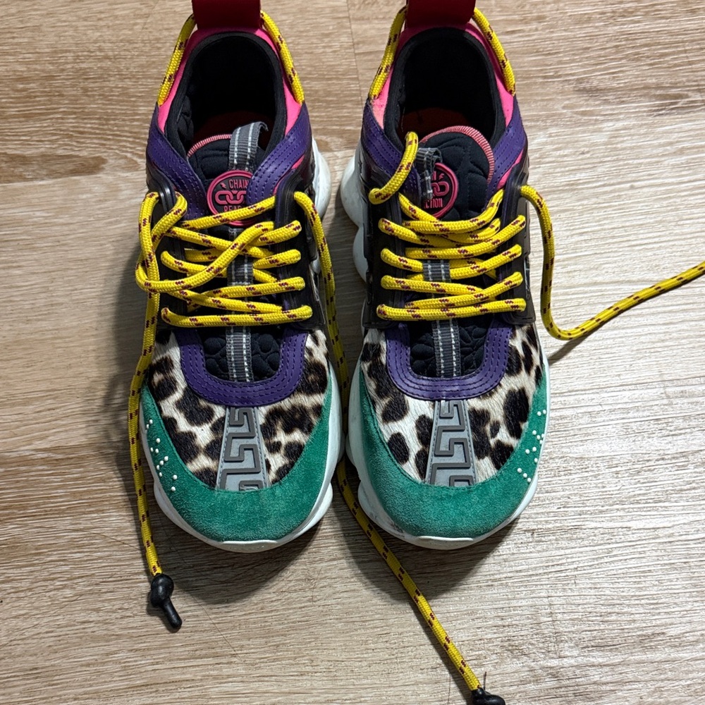 Versace Kids Red and Purple Sneakers